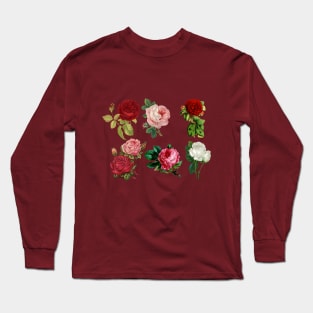 Red and White Roses Long Sleeve T-Shirt